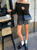 Off - Shoulder Ribbed Sweater - Your Second Look