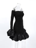 Off - Shoulder Ruffle Hem Mini Dress - Your Second Look