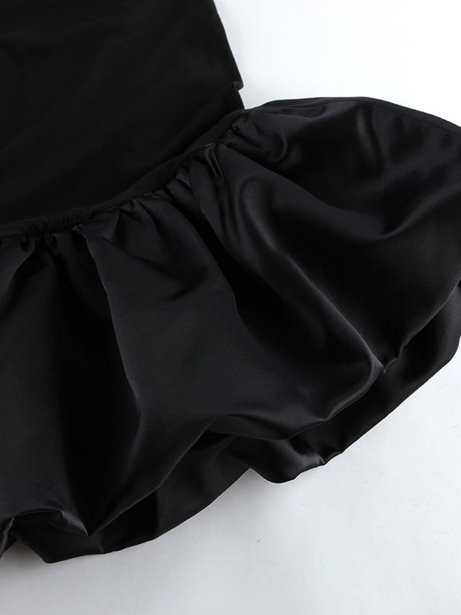Off - Shoulder Ruffle Hem Mini Dress - Your Second Look
