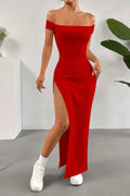 Off Shoulder Slit Maxi Dress - Your Second Look