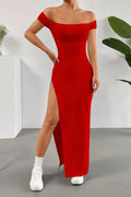 Off Shoulder Slit Maxi Dress - Your Second Look