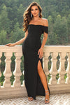 Off - Shoulder Split Maxi Dress - Your Second Look