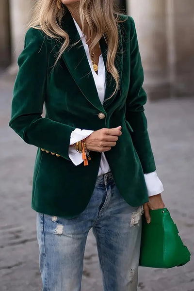 One Button Lapel Collar Blazer - Your Second Look