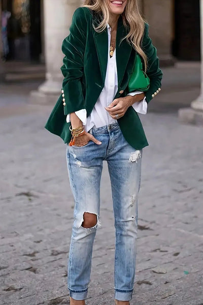 One Button Lapel Collar Blazer - Your Second Look