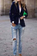 One Button Lapel Collar Blazer - Your Second Look
