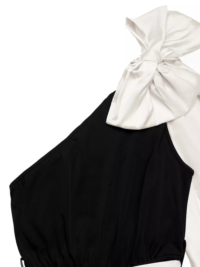 One - Shoulder Bowknot Wide Leg Jumpsuit - Your Second Look