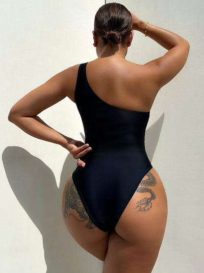 One - Shoulder Sleeveless One - Piece Swimsuit - Your Second Look