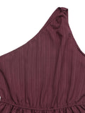 One - Shoulder Tie Waist Romper - Your Second Look