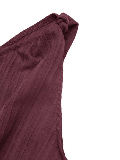 One - Shoulder Tie Waist Romper - Your Second Look