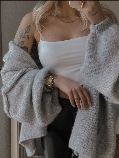 Open Front Dropped Shoulder Cardigan - Your Second Look