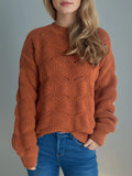 Openwork Round Neck Sweater - Your Second Look