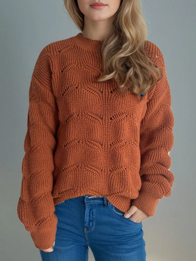 Openwork Round Neck Sweater - Your Second Look