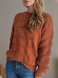 Openwork Round Neck Sweater - Your Second Look