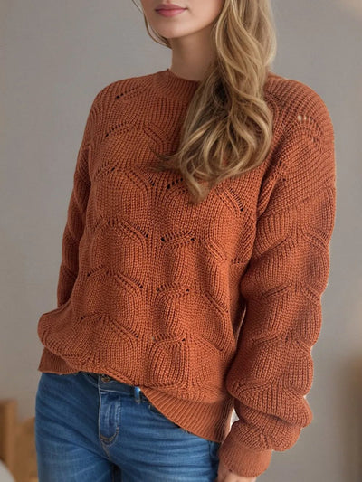 Openwork Round Neck Sweater - Your Second Look