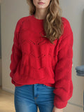 Openwork Round Neck Sweater - Your Second Look
