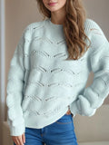 Openwork Round Neck Sweater - Your Second Look
