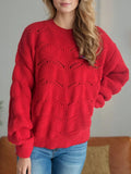 Openwork Round Neck Sweater - Your Second Look