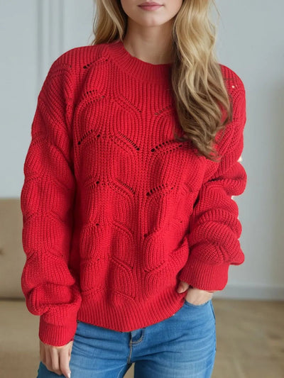 Openwork Round Neck Sweater - Your Second Look