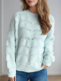 Openwork Round Neck Sweater - Your Second Look