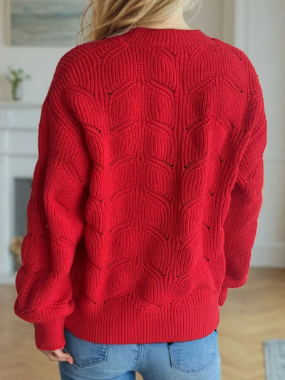 Openwork Round Neck Sweater - Your Second Look