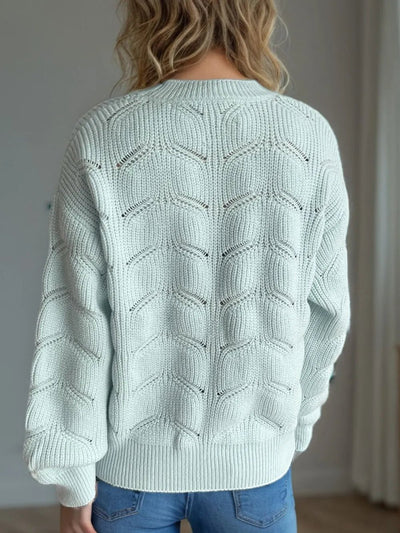 Openwork Round Neck Sweater - Your Second Look