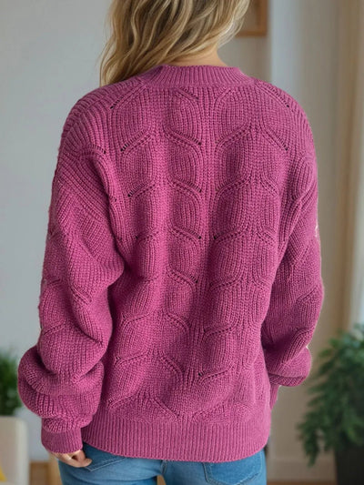 Openwork Round Neck Sweater - Your Second Look
