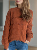Openwork Round Neck Sweater - Your Second Look