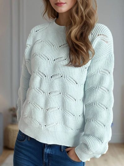 Openwork Round Neck Sweater - Your Second Look
