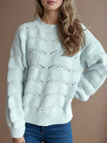 Openwork Round Neck Sweater - Your Second Look