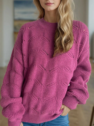 Openwork Round Neck Sweater - Your Second Look