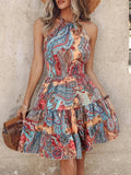 Paisley Print Halter Neck Mini Dress - Your Second Look
