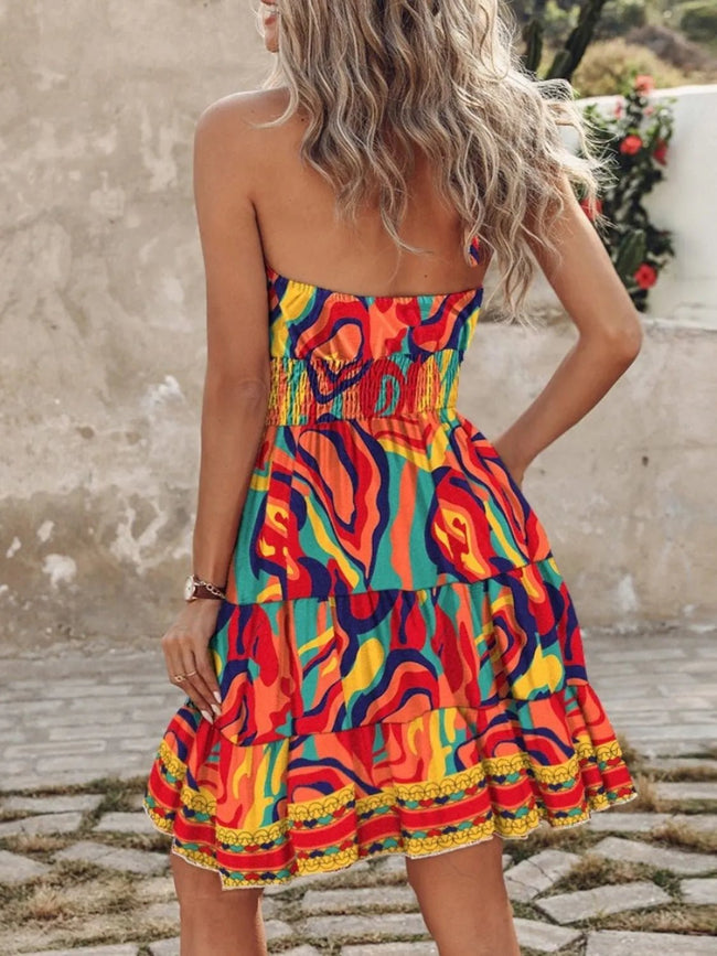 Paisley Print Halter Neck Mini Dress - Your Second Look
