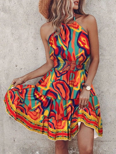 Paisley Print Halter Neck Mini Dress - Your Second Look