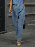 Pearl Detail Straight Jeans with Pockets - Your Second Look