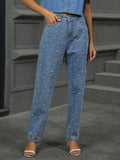 Pearl Detail Straight Jeans with Pockets - Your Second Look