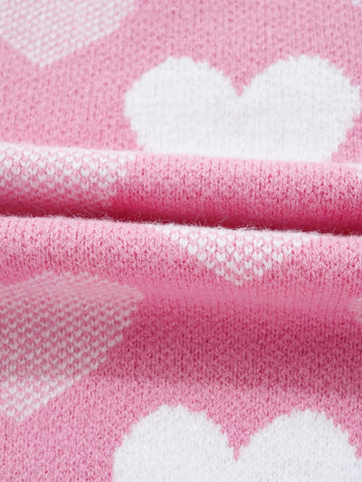 Pearled Heart Print Valentines Crew Neck Sweater - Your Second Look