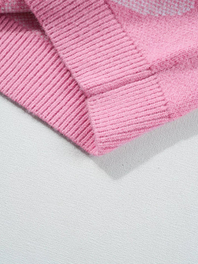 Pearled Heart Print Valentines Crew Neck Sweater - Your Second Look