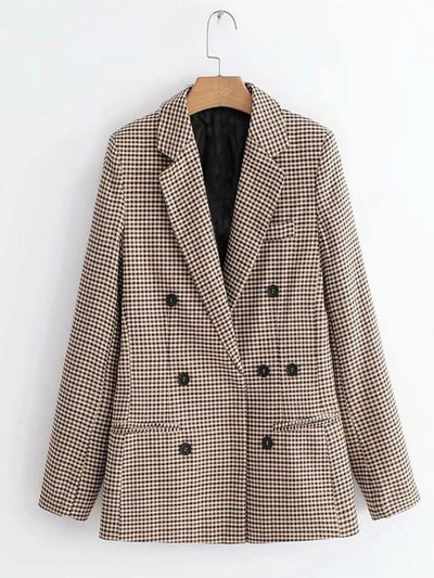 Plaid Lapel Collar Blazer - Your Second Look