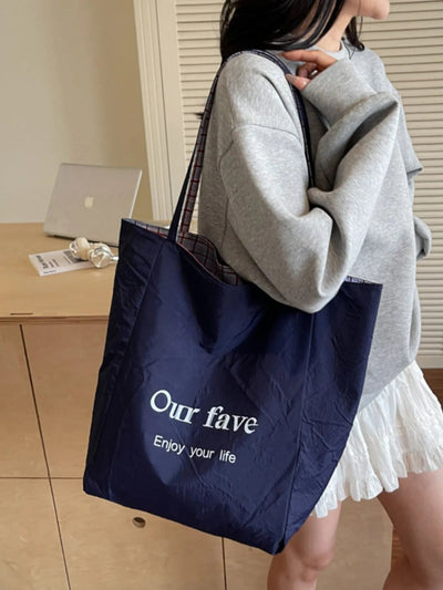 Plaid Pattern Tote Bag - Your Second Look