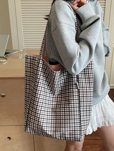 Plaid Pattern Tote Bag - Your Second Look