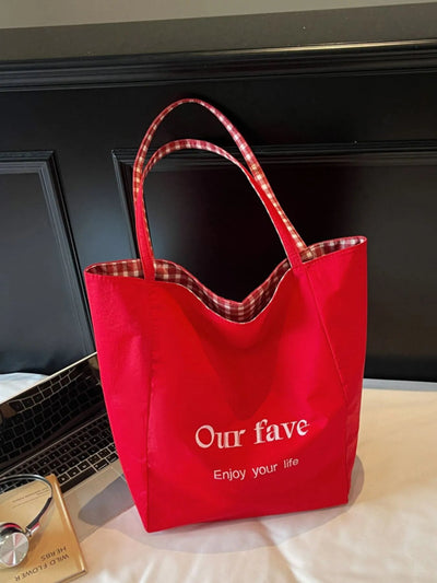 Plaid Pattern Tote Bag - Your Second Look