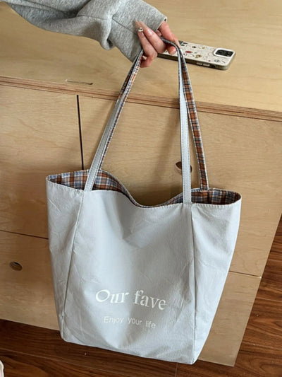 Plaid Pattern Tote Bag - Your Second Look
