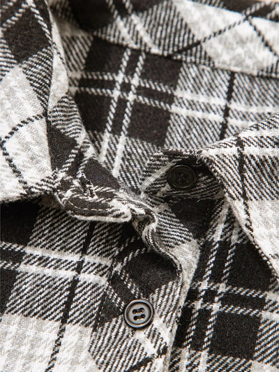 Plaid Print Chest Pockets Buttoned Shirt - Your Second Look