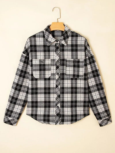 Plaid Print Chest Pockets Buttoned Shirt - Your Second Look