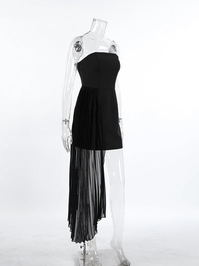 Pleated Detail Tube Mini Dress - Your Second Look