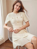 Pleated Hem Round Neck Dress - Your Second Look