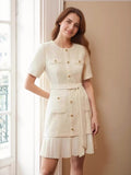 Pleated Hem Round Neck Dress - Your Second Look