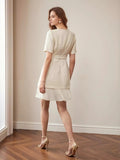 Pleated Hem Round Neck Dress - Your Second Look