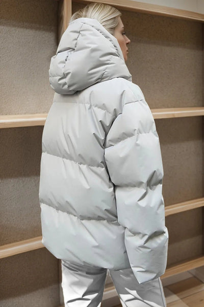 Pocketed Zip Up Hooded Puffer Jacket - Your Second Look