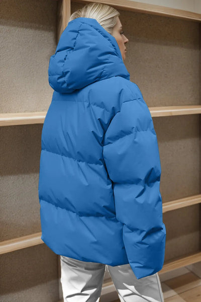 Pocketed Zip Up Hooded Puffer Jacket - Your Second Look